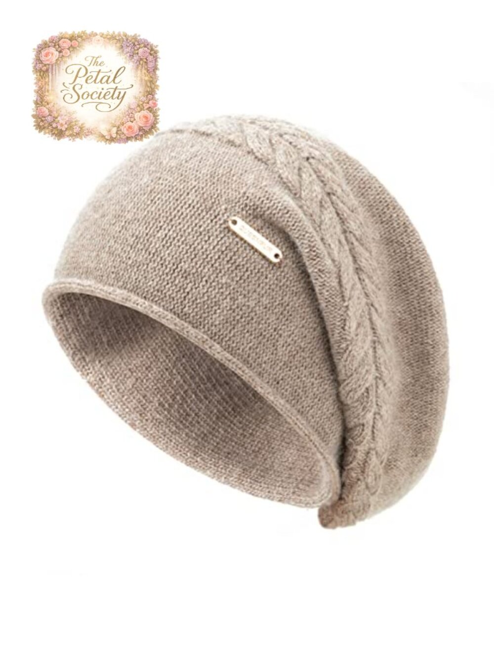 Slouchy Knit Beanie Hat Cashmere Wool Ski Cap Soft Warm Winter